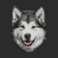 Alaskan Malamute Embroidered Classic Long Sleeve Shirt