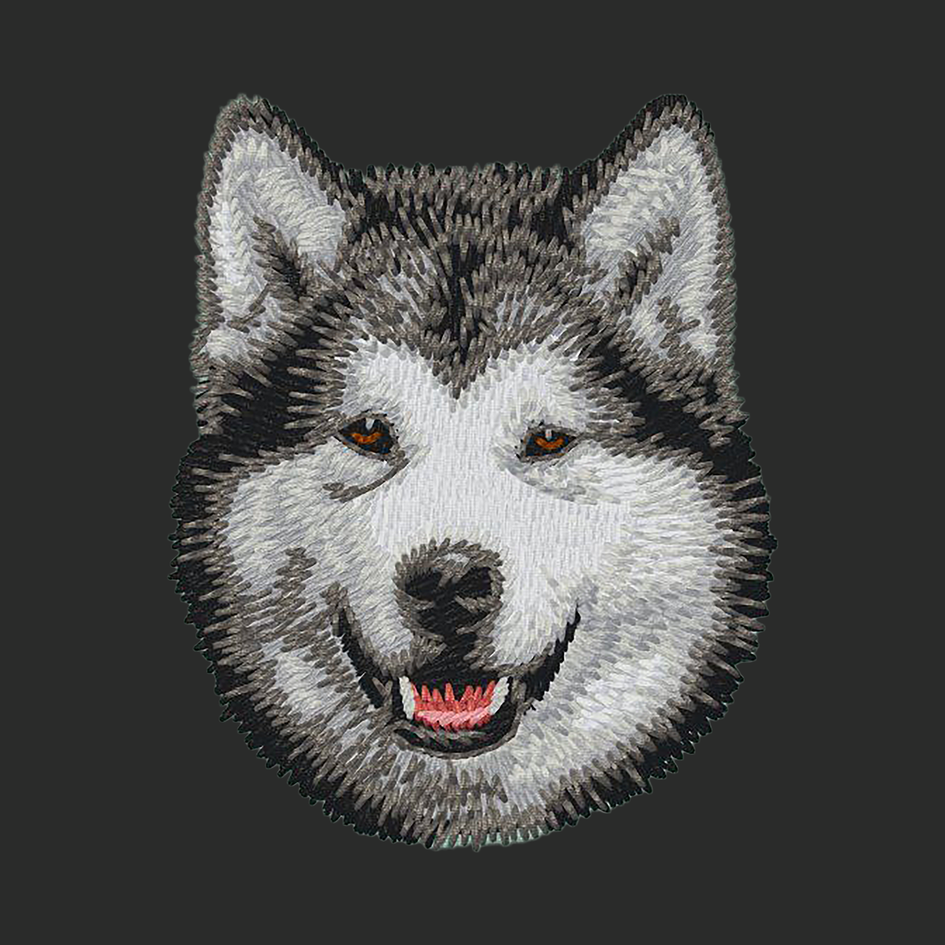 Alaskan Malamute Embroidered Classic Long Sleeve Shirt