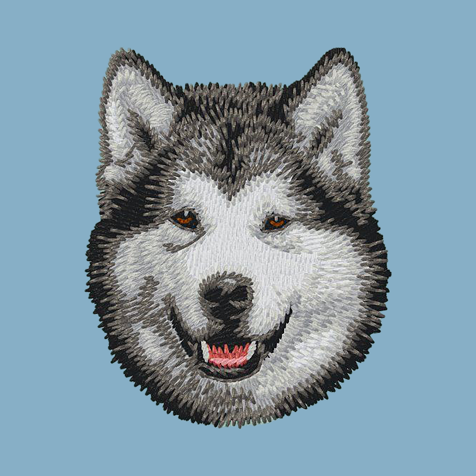 Alaskan Malamute Embroidered Classic Long Sleeve Shirt