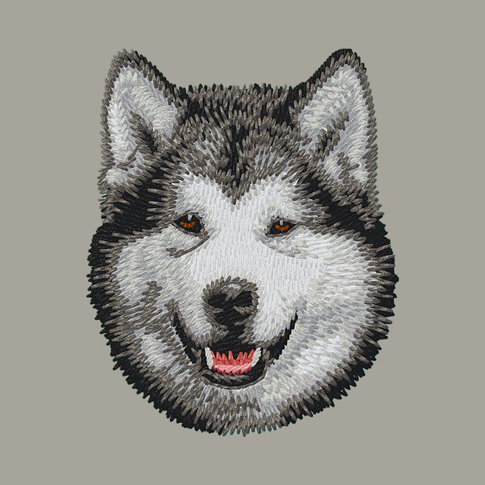 Alaskan Malamute Embroidered Classic Long Sleeve Shirt