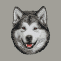 Alaskan Malamute Embroidered Sweatshirt Hoodie