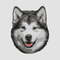 Alaskan Malamute Embroidered Classic Long Sleeve Shirt