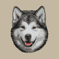 Alaskan Malamute Embroidered Crossbody Bag