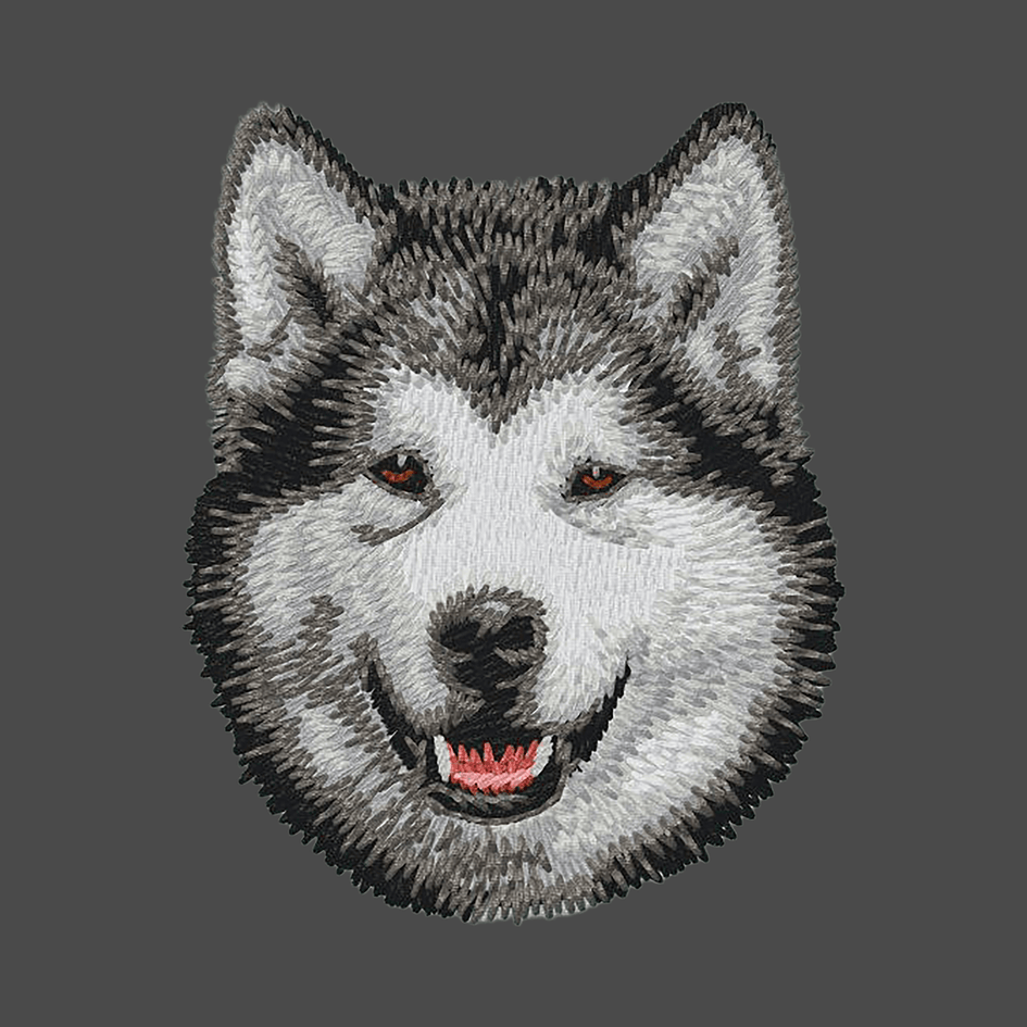 Alaskan Malamute Embroidered Men's Fleece Jacket