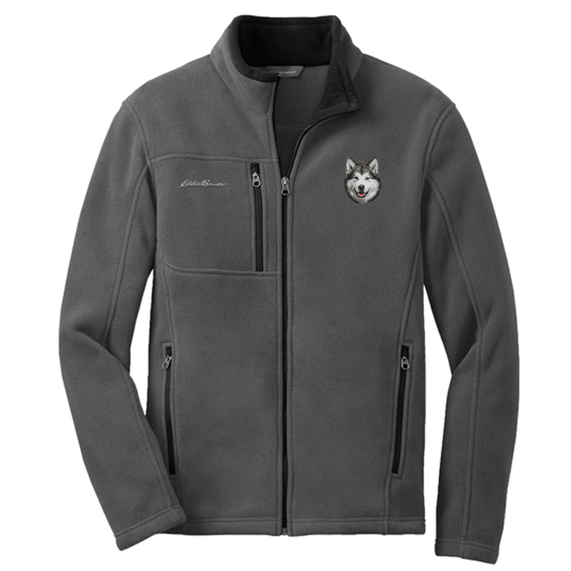 Alaskan Malamute Embroidered Men's Fleece Jacket