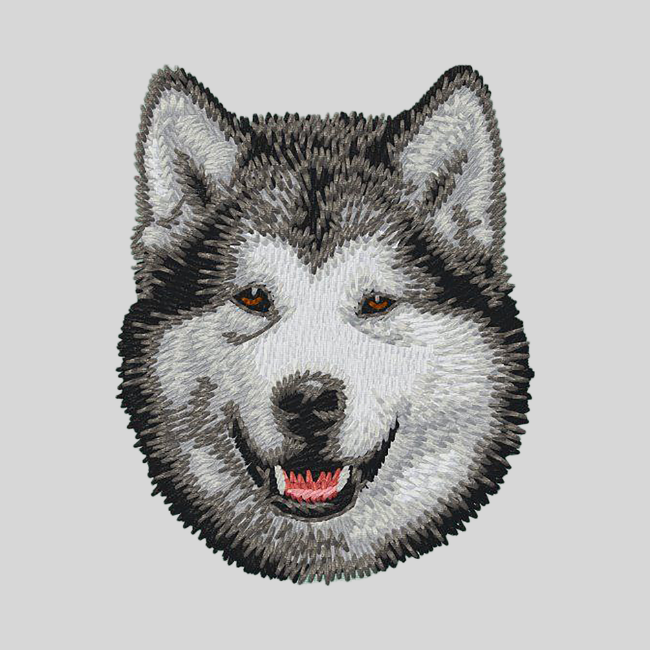 Alaskan Malamute Embroidered Mock Neck Sweatshirt