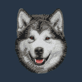 Alaskan Malamute Embroidered Wearable Blanket