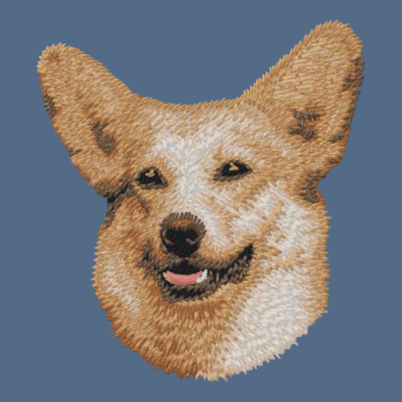 Pembroke Welsh Corgi Embroidered Women's Denim Shirt