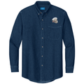 Bedlington Terrier Embroidered Men's Denim Shirt
