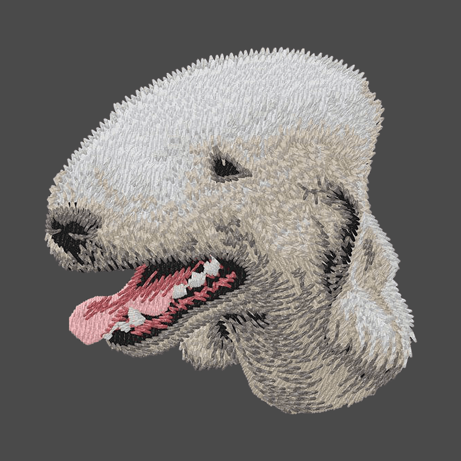 Bedlington Terrier Embroidered Men's Fleece Jacket