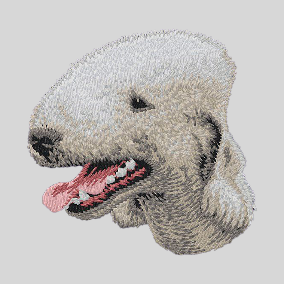 Bedlington Terrier Embroidered Mock Neck Sweatshirt