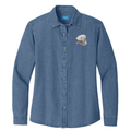 Bedlington Terrier Embroidered Women's Denim Shirt