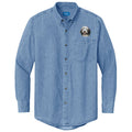 Bearded Collie Embroidered Men's Denim Shirt