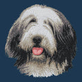 Bearded Collie Embroidered Men's Denim Shirt