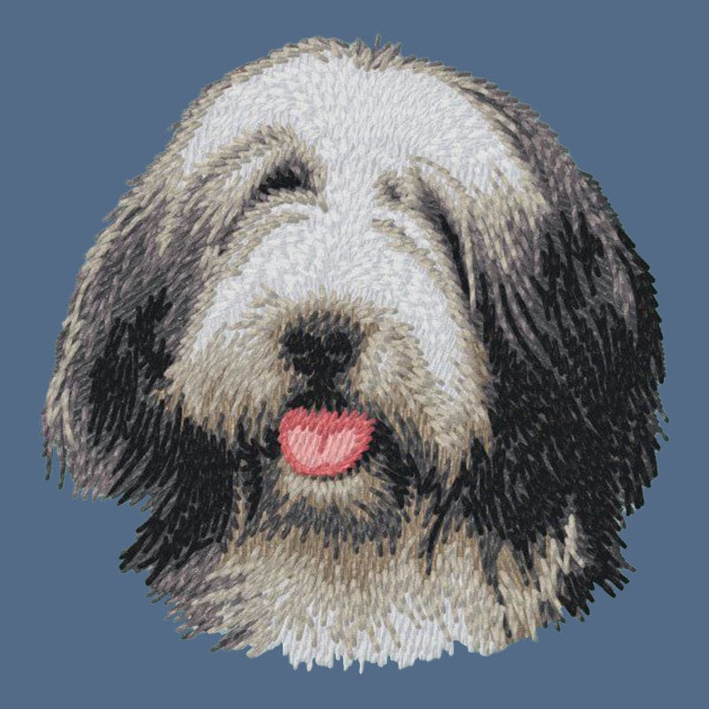 Bearded Collie Embroidered Women's Denim Shirt