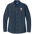 Bearded Collie Embroidered Women's Denim Shirt