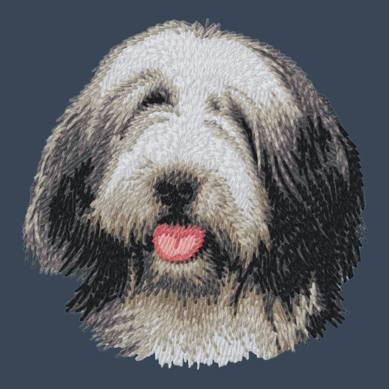 Bearded Collie Embroidered Women's Denim Shirt