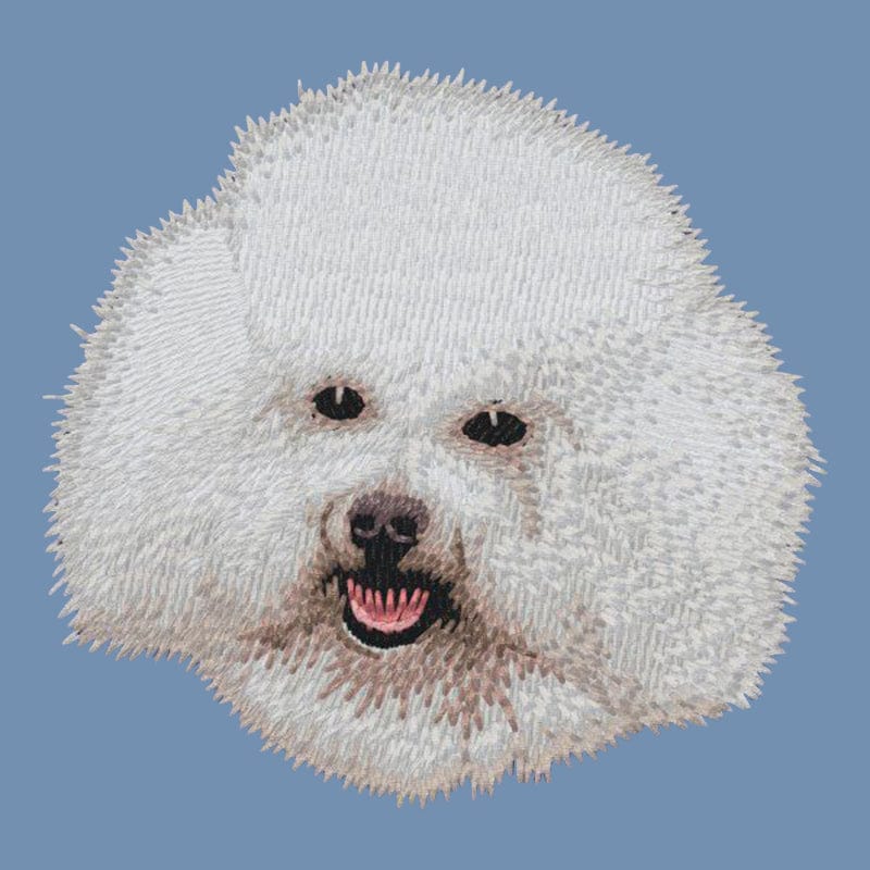 Bichon Frise Embroidered Men's Denim Shirt
