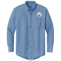 Bichon Frise Embroidered Men's Denim Shirt