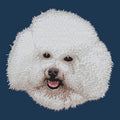 Bichon Frise Embroidered Men's Denim Shirt