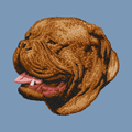 Dogue de Bordeaux Embroidered Men's Denim Shirt