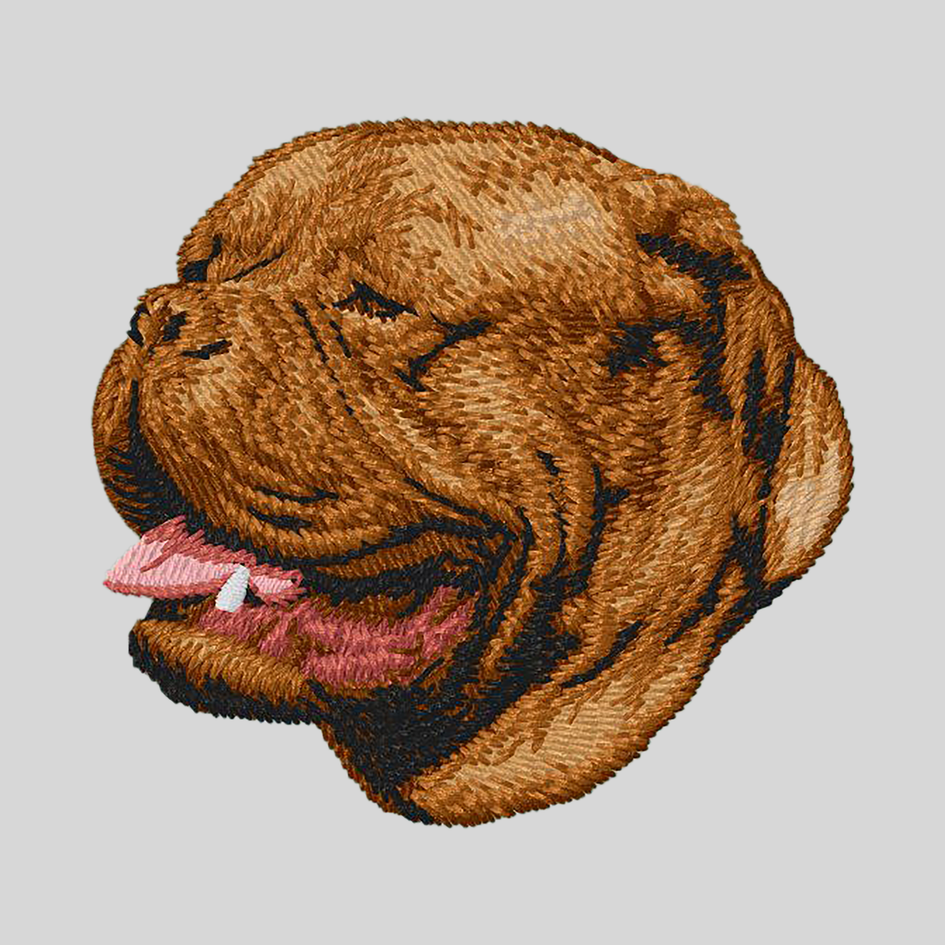 Dogue de Bordeaux Embroidered Mock Neck Sweatshirt