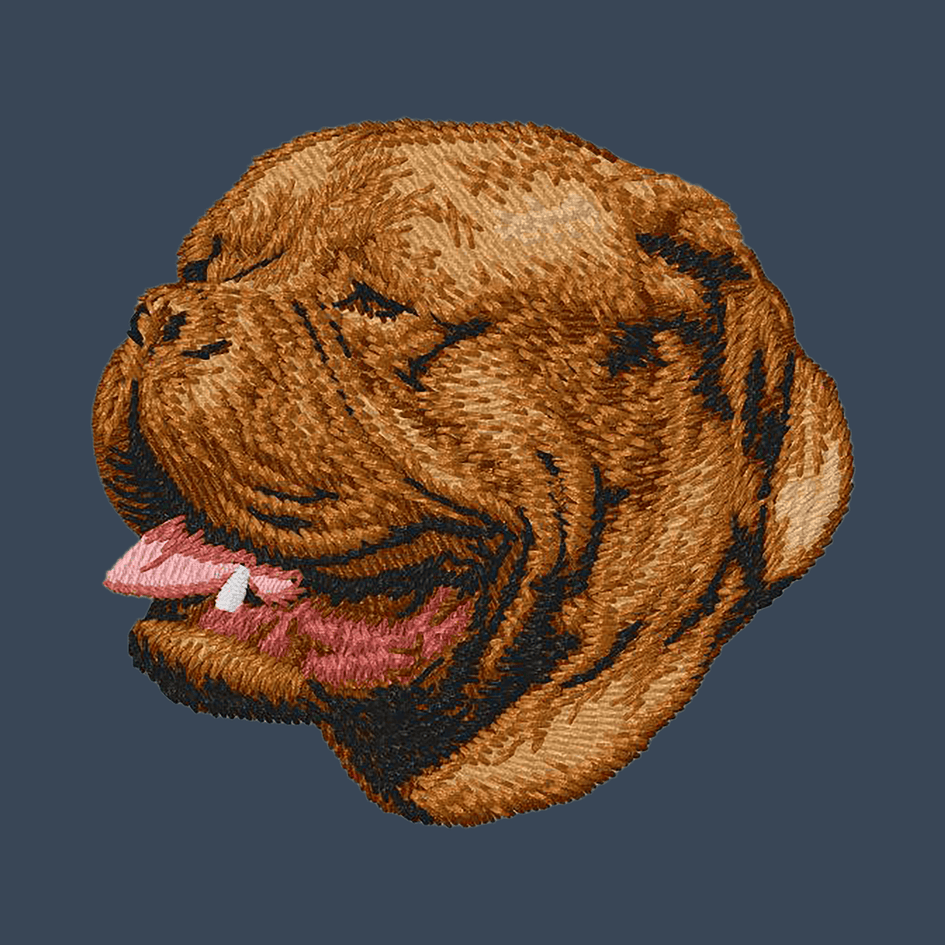Dogue de Bordeaux Embroidered Women's Denim Shirt