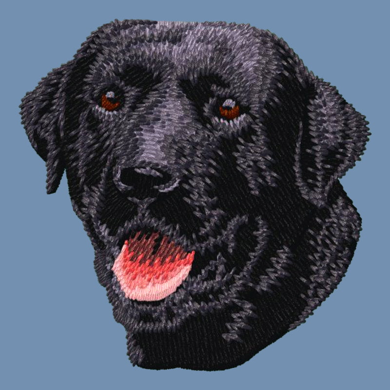 Labrador Retriever Embroidered Men's Denim Shirt