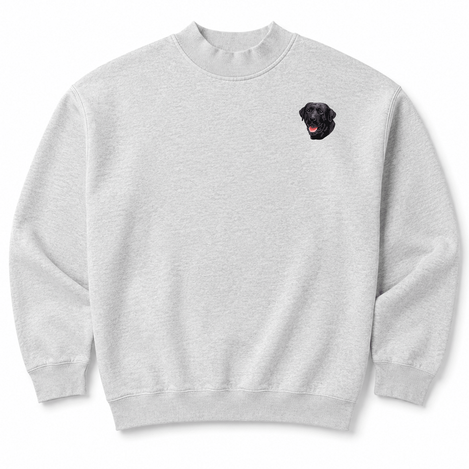 Labrador Retriever Embroidered Mock Neck Sweatshirt