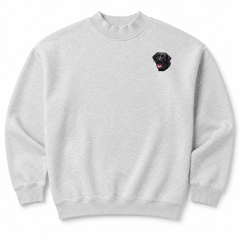 Labrador Retriever Embroidered Mock Neck Sweatshirt
