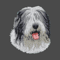 Old English Sheepdog Embroidered Men's Fleece Jacket