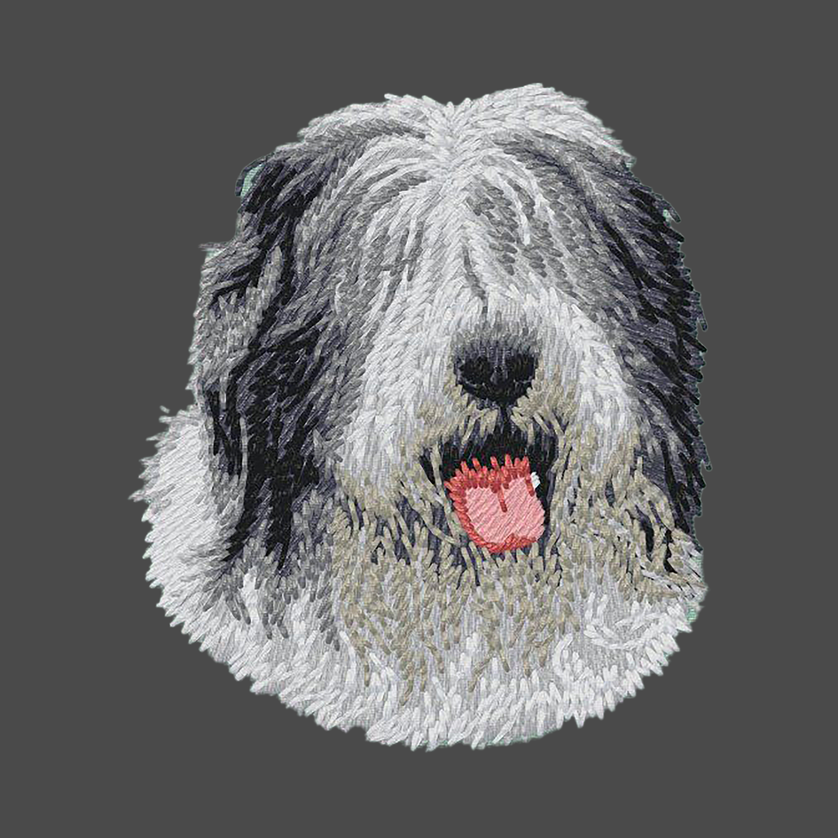 Old English Sheepdog Embroidered Men's Fleece Jacket