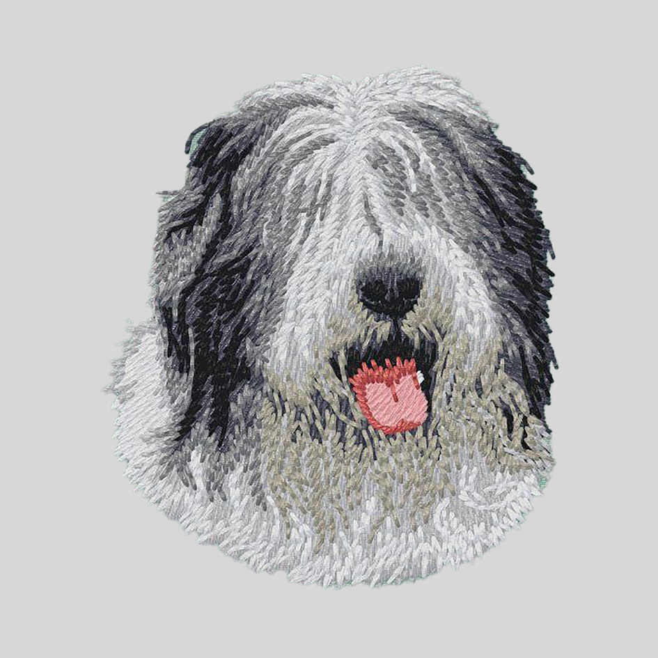 Old English Sheepdog Embroidered Mock Neck Sweatshirt