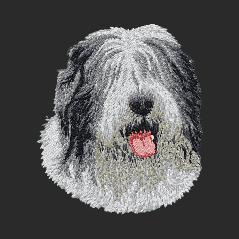 Old English Sheepdog Embroidered Wearable Blanket