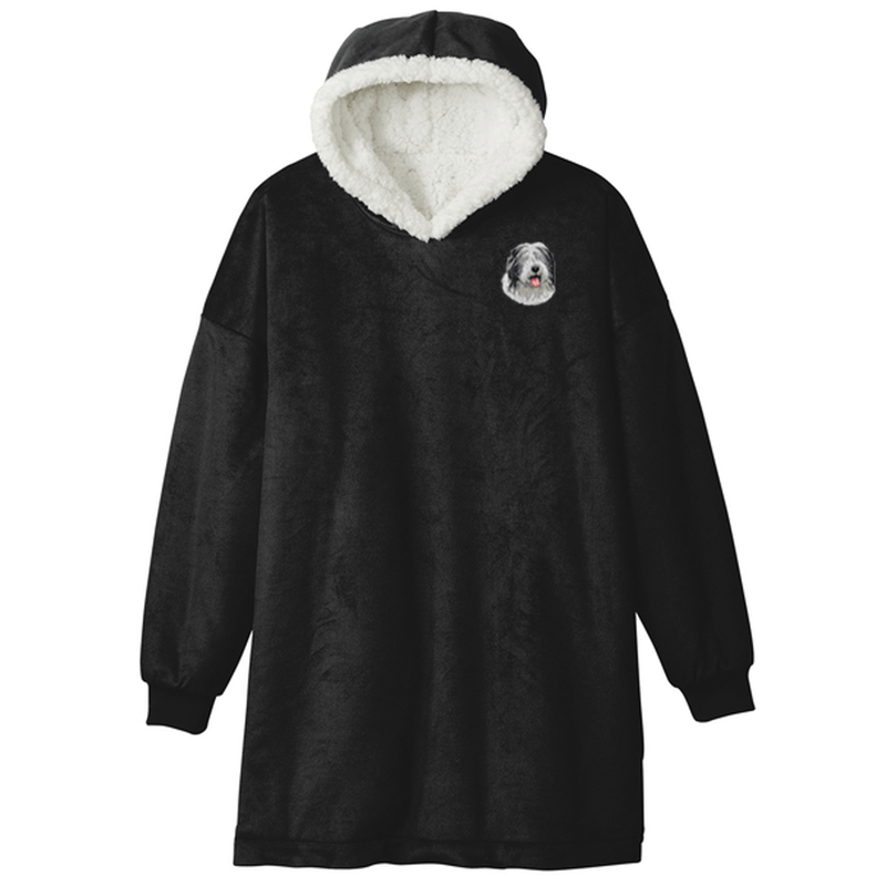 Old English Sheepdog Embroidered Wearable Blanket