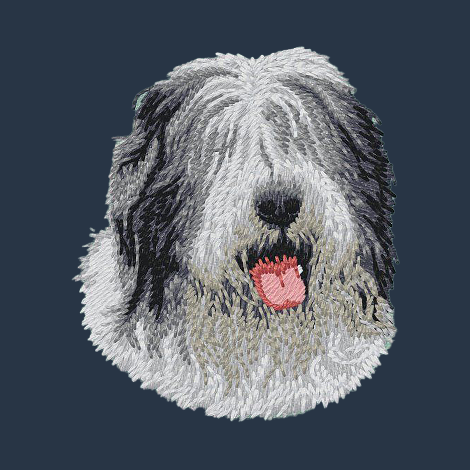 Old English Sheepdog Embroidered Wearable Blanket