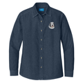 Old English Sheepdog Embroidered Women's Denim Shirt