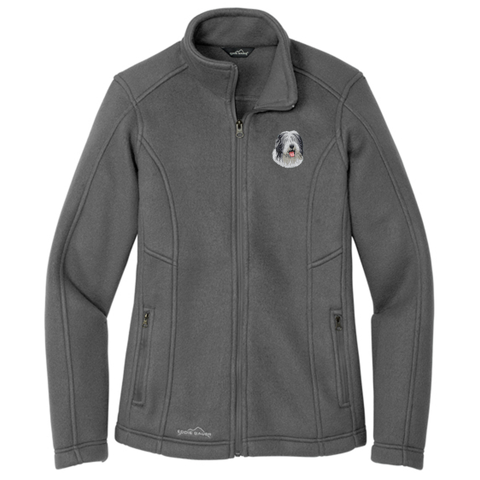 Old English Sheepdog Embroidered Women's Fleece Jacket