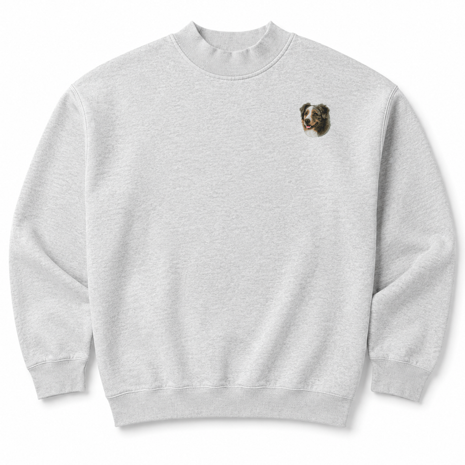 Australian Shepherd Embroidered Mock Neck Sweatshirt