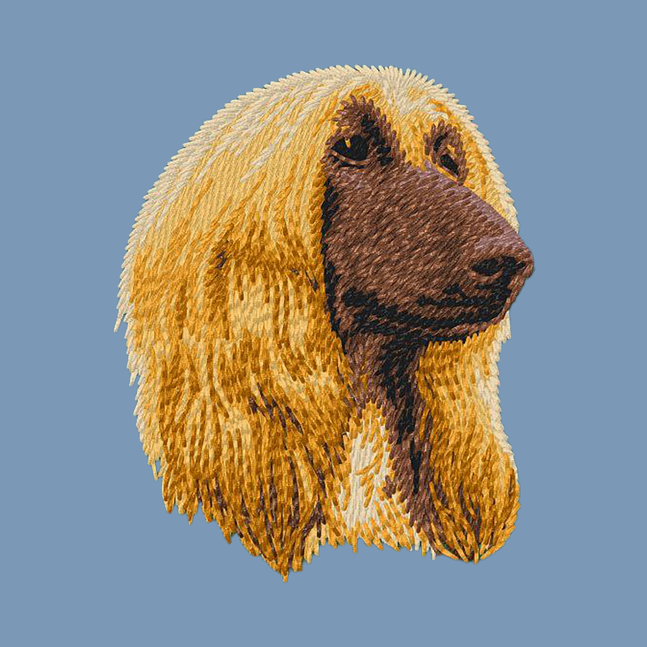 Afghan Hound Embroidered Men's Denim Shirt