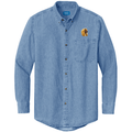 Afghan Hound Embroidered Men's Denim Shirt