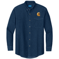 Afghan Hound Embroidered Men's Denim Shirt