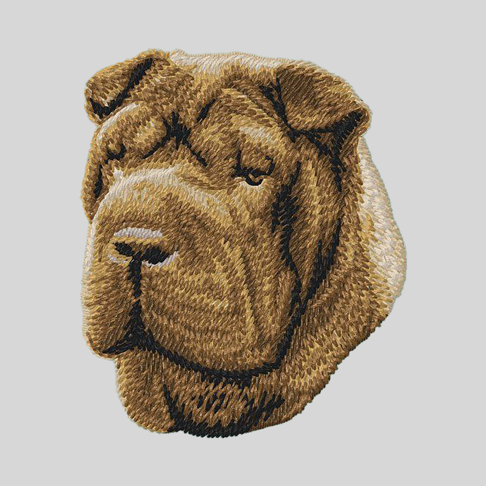 Chinese Shar-Pei Embroidered Mock Neck Sweatshirt