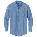 Golden Retriever Embroidered Men's Denim Shirt