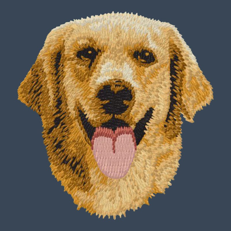 Golden Retriever Embroidered Women's Denim Shirt