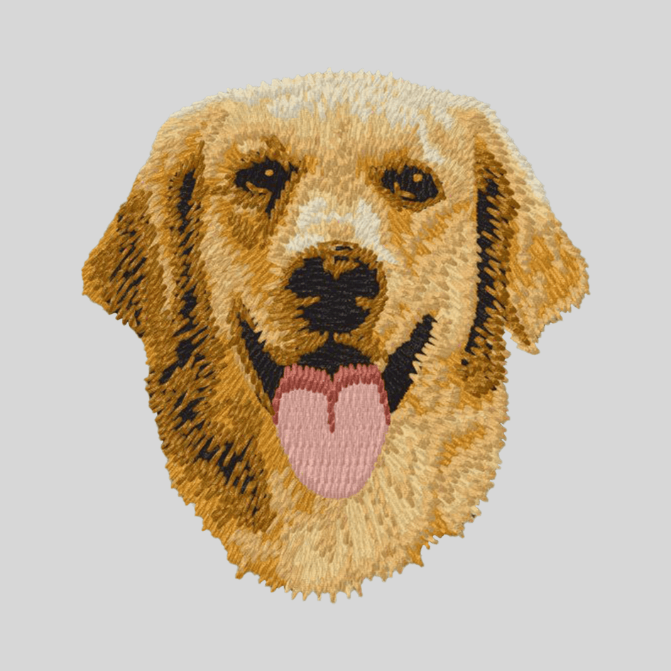 Golden Retriever Embroidered Mock Neck Sweatshirt
