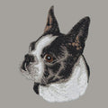 Boston Terrier Embroidered Sweatshirt Hoodie