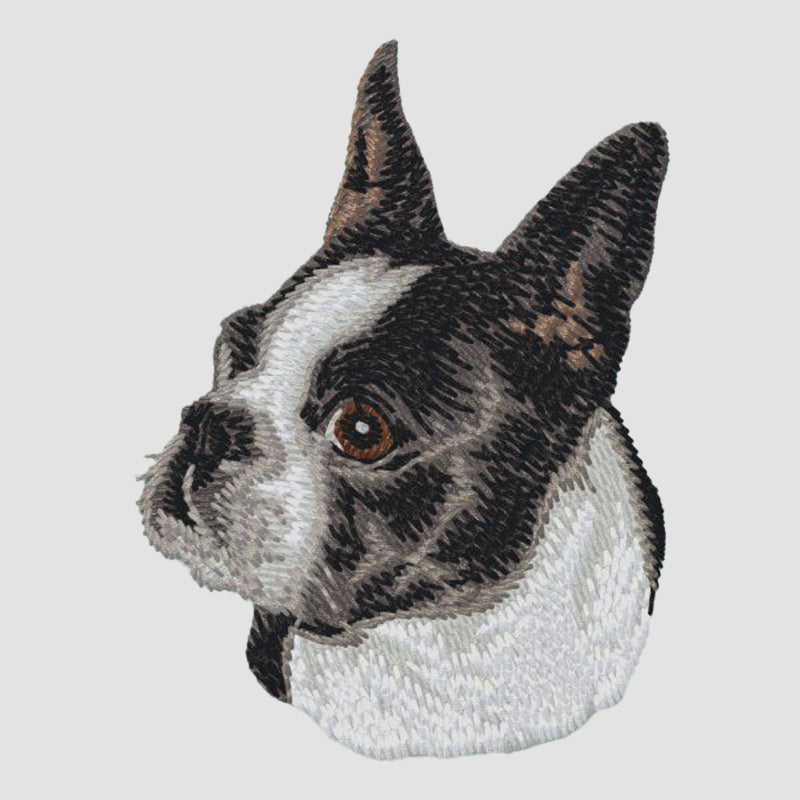 Boston Terrier Embroidered Sweatshirt Hoodie