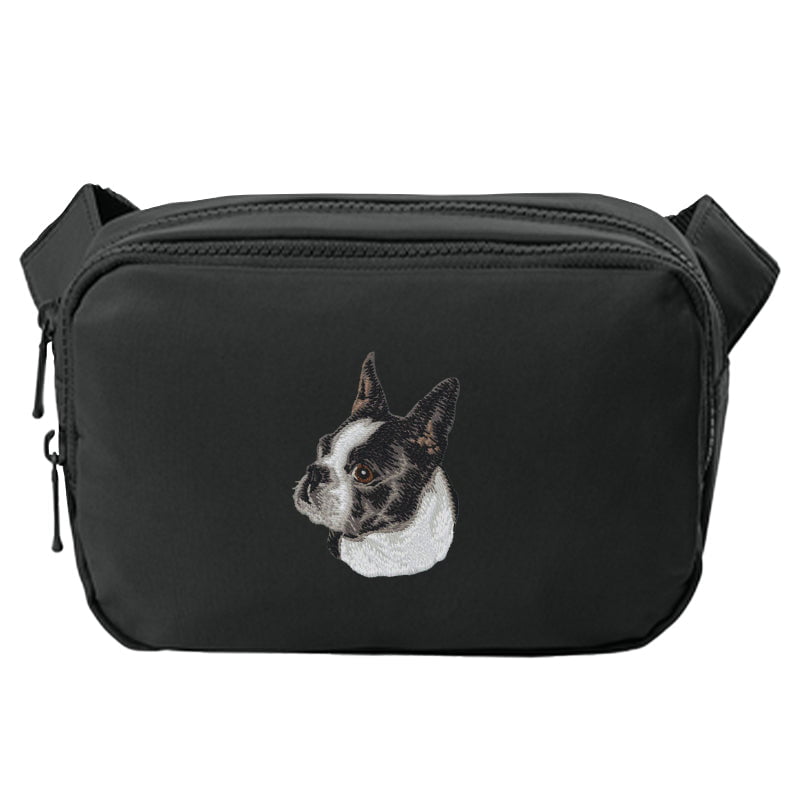Boston Terrier Embroidered Crossbody Bag