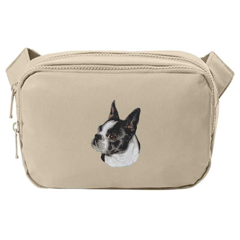 Boston Terrier Embroidered Crossbody Bag